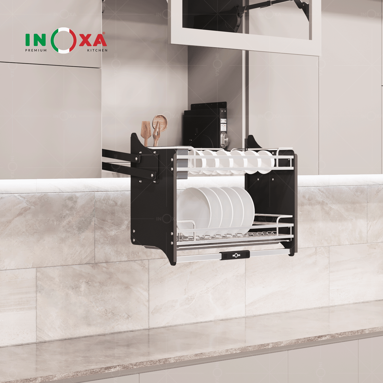 GIÁ BÁT NÂNG HẠ INOX NAN DẸT INOXA