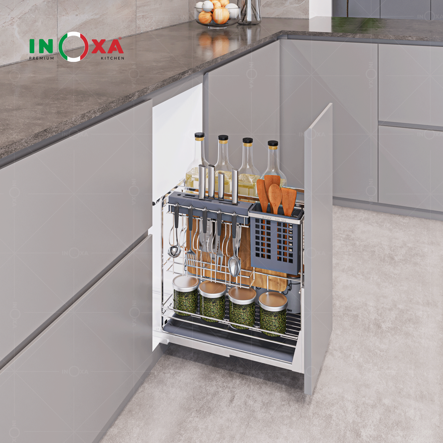 Giá dao thớt đa năng inox nan dẹt