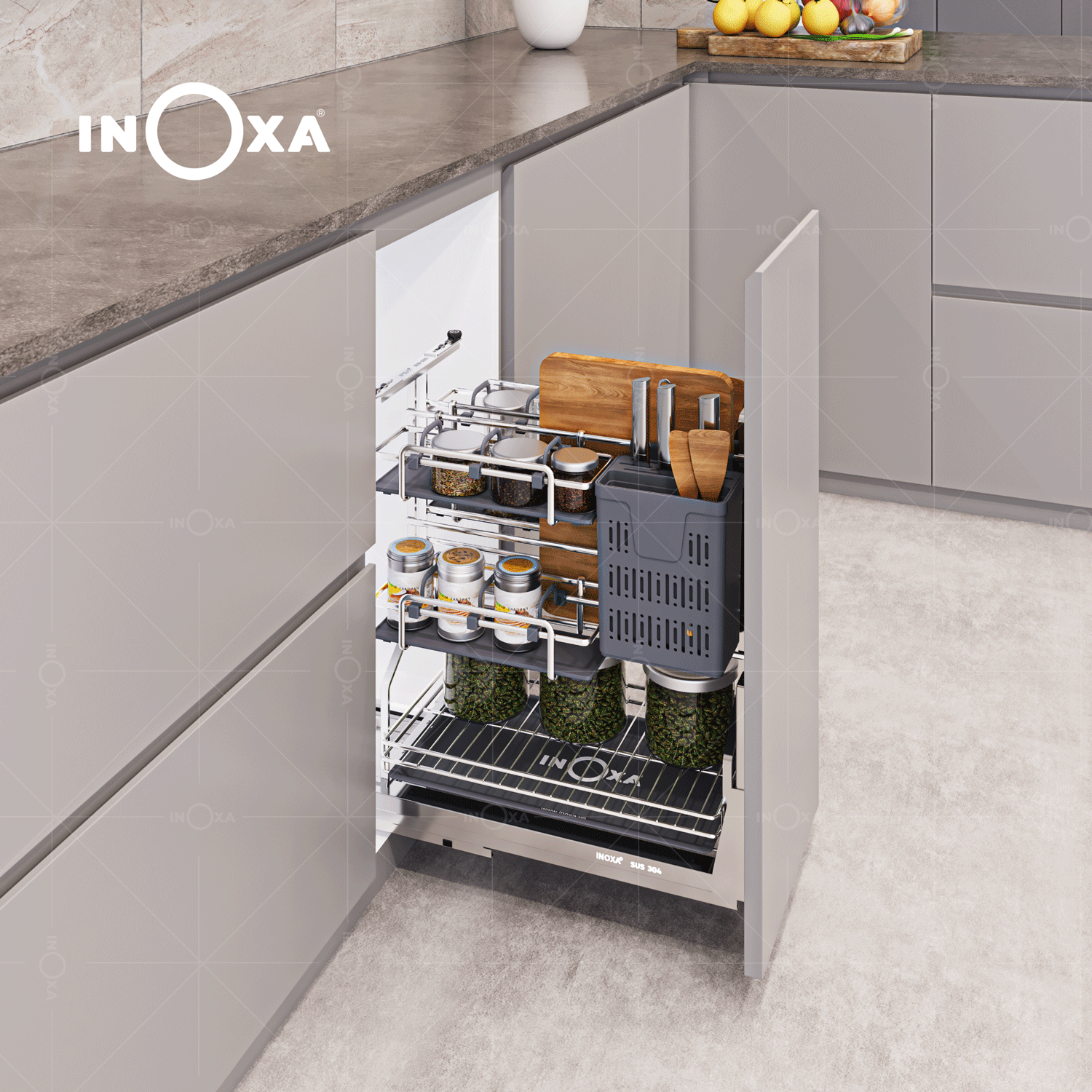 GIÁ DAO THỚT ĐA NĂNG INOX NAN OVAL