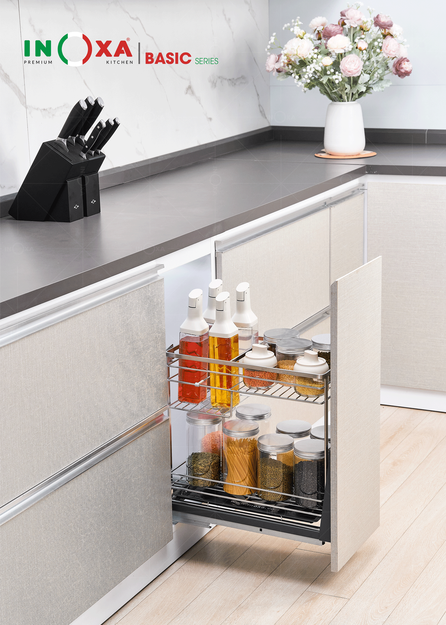 Giá gia vị inox nan dẹt Inoxa - IS30C