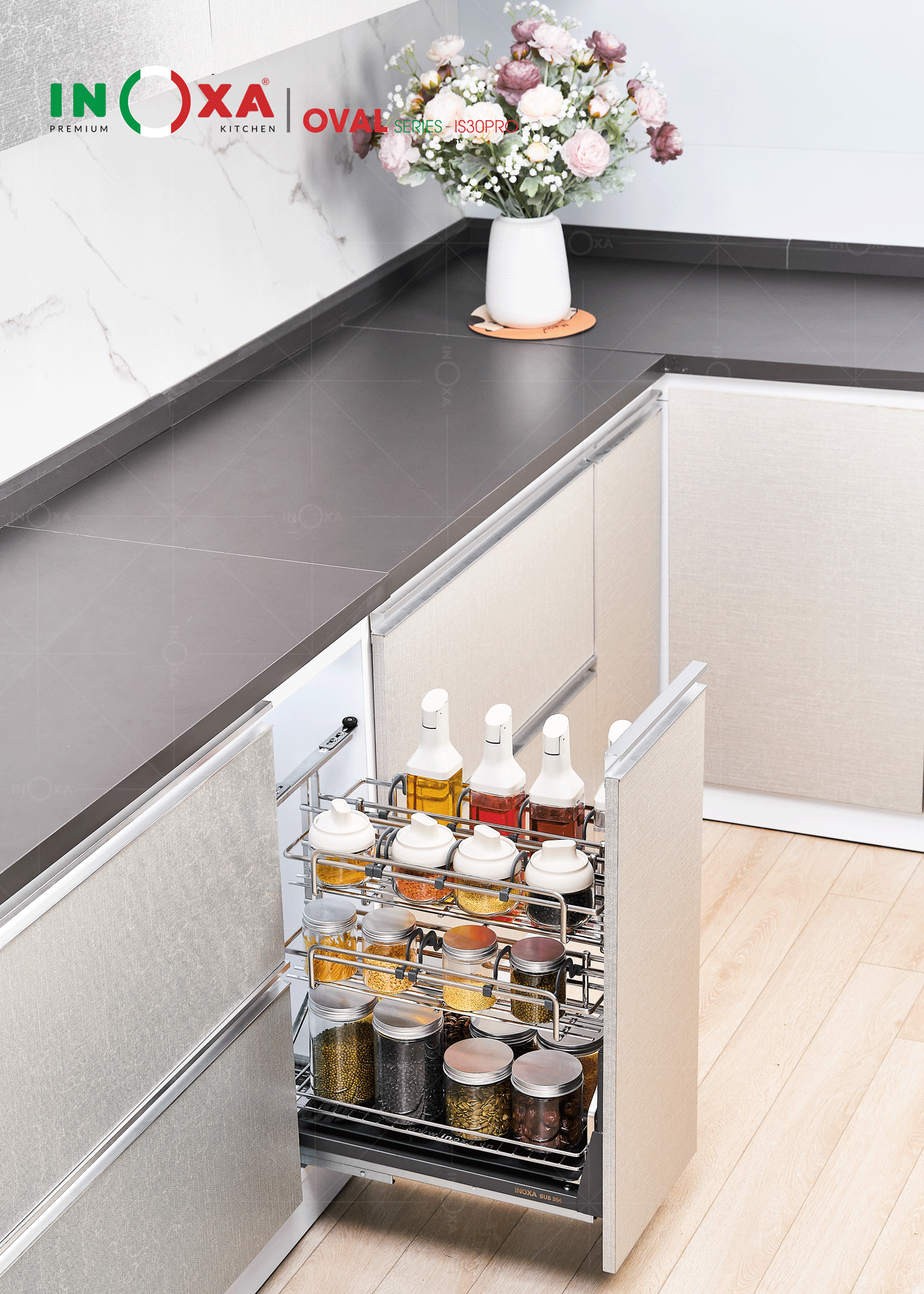 giá gia vị đa năng inox nan oval inoxa