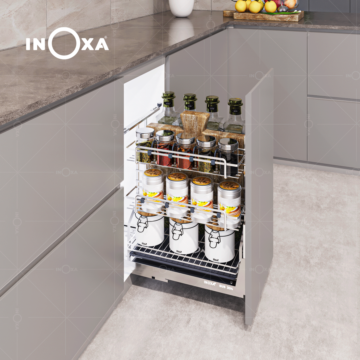 GIÁ GIA VỊ ĐA NĂNG INOX NAN OVAL