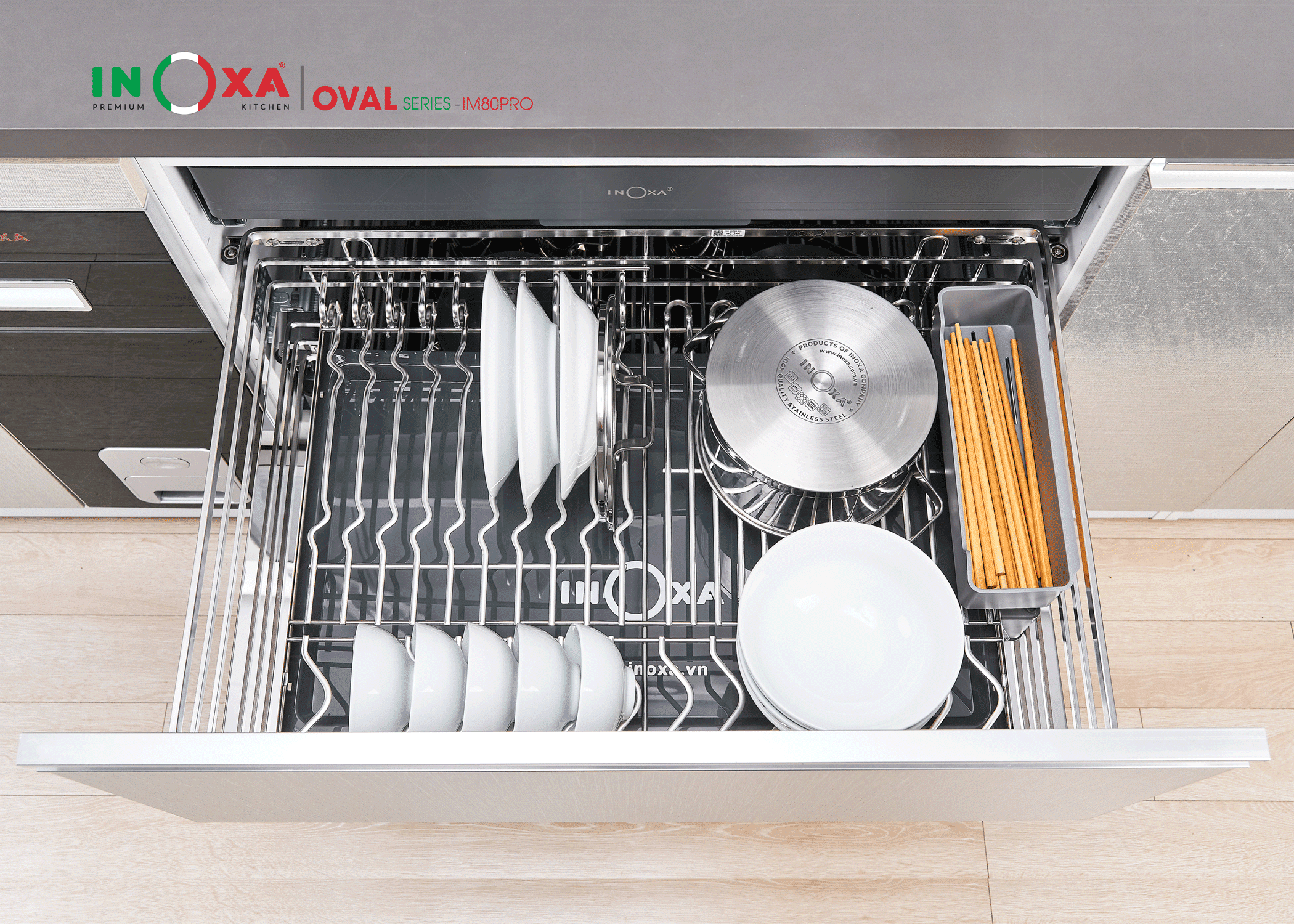 Giá xoong nồi đa năng inox nan Oval Inoxa