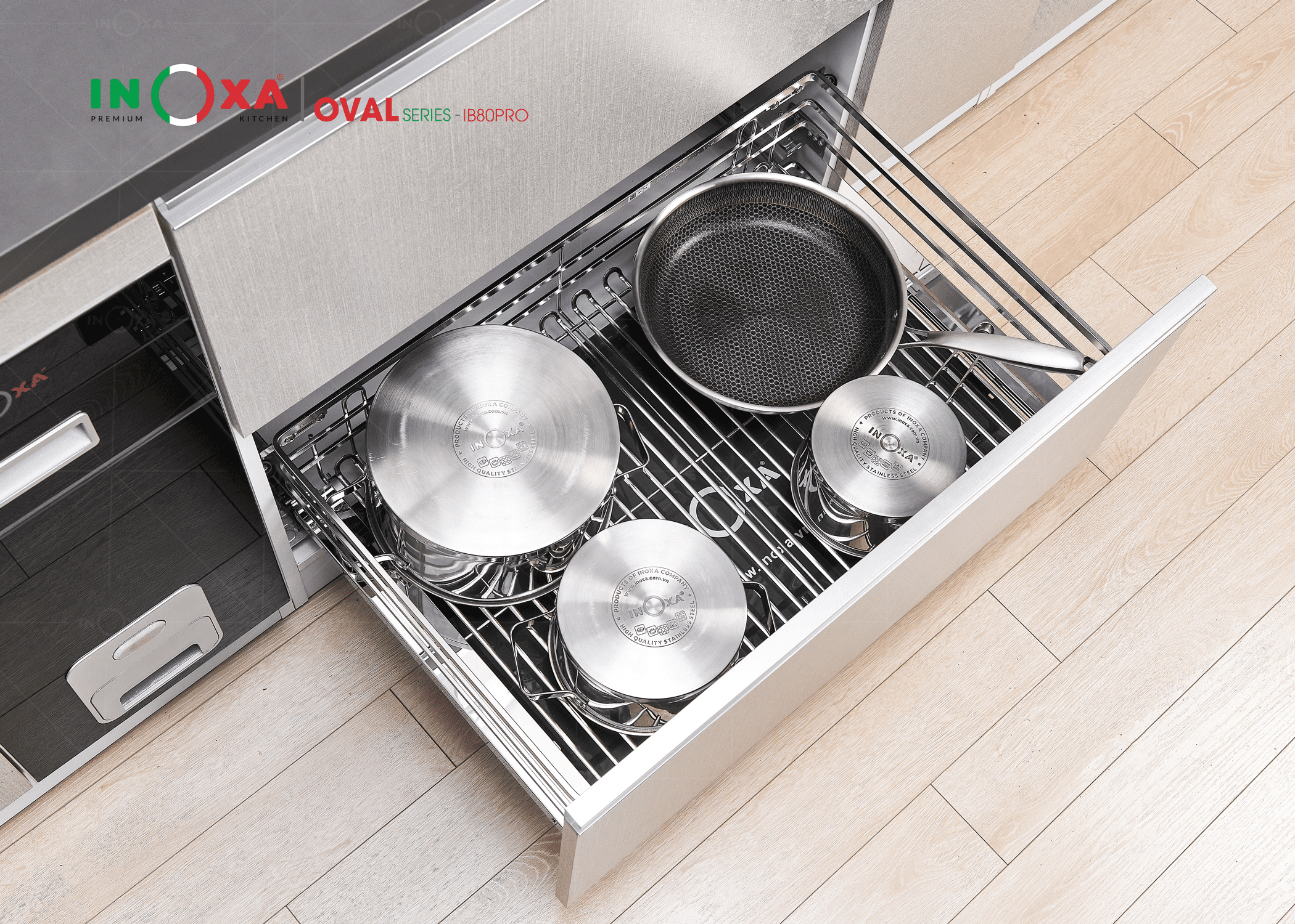 giá xoong nồi inox nan Oval Inoxa 
