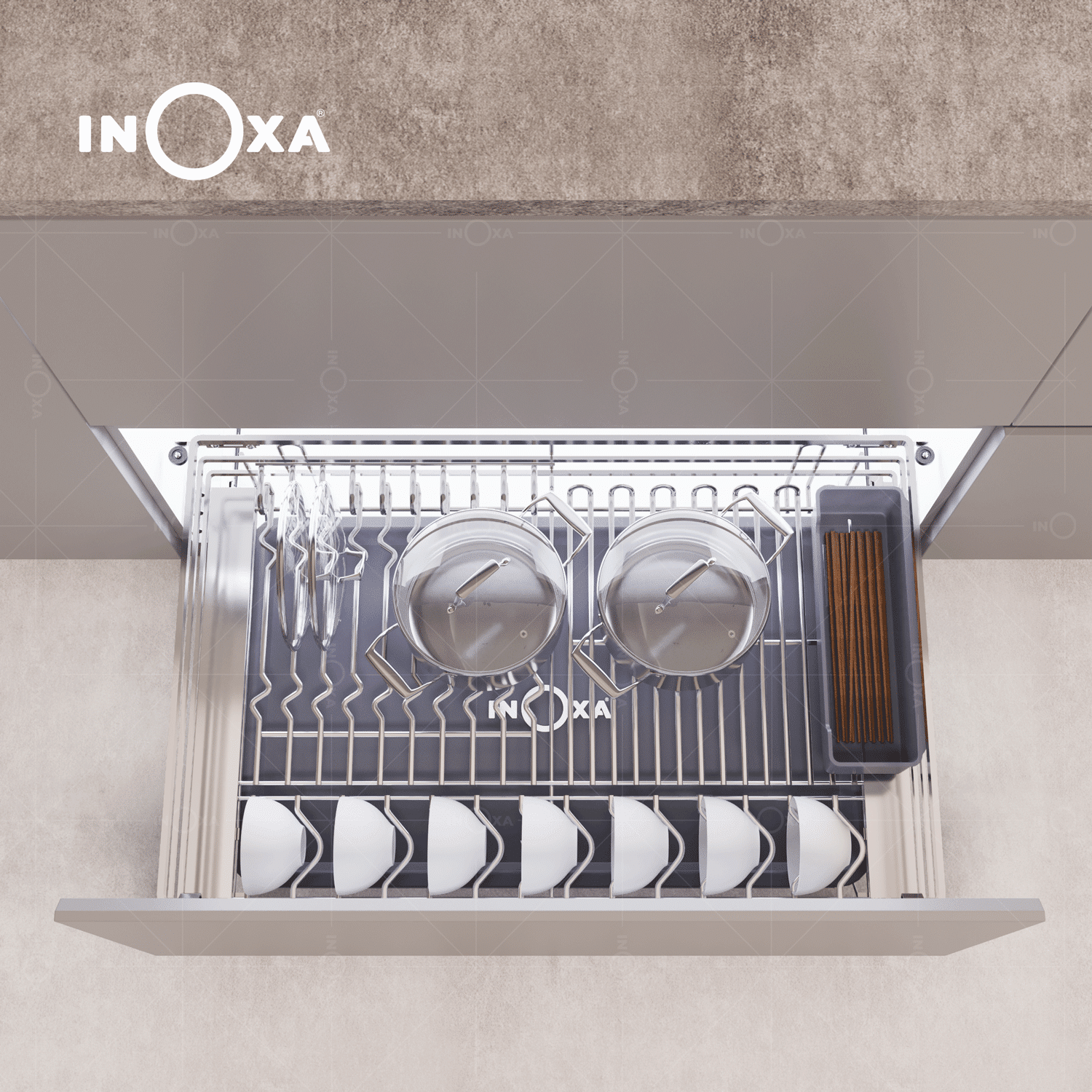 Mẹo giúp tối ưu không gian khi sắp xếp xoong nồi